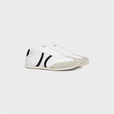 celine jogger low lace-up sneaker in calfskin & suede calfskin